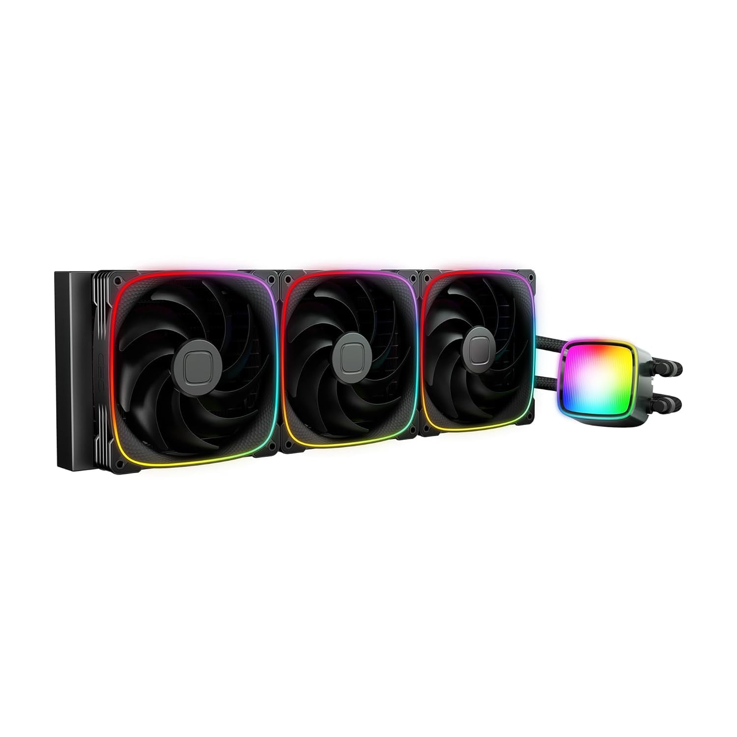 Geometric Future Eskimo Pro - 420mm AIO CPU Liquid Water Cooler- RGB PWM Squama 2503B 140mm Fan x 3- Fit Intel® LGA 1700, AMD®AM5 - Black- GEO-EP-42B