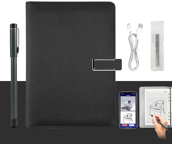 XNote-AI Powered Smart Writing Set, E-Ink Paper Tablet with Real-Time Sync & Bluetooth 5.0, Digital Notebook, for Writing Drawing, Smart Reusable Notebook(Black)