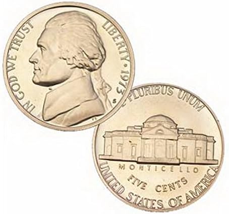 1973 S Us Mint Jefferson Proof 5 Cent Nickel Coin