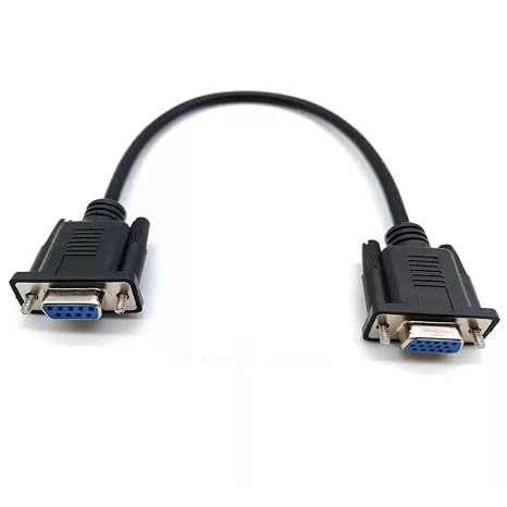 DB9 Female to VGA Female 15Pin Three-Row Signal Transmission Cable, VGA to DB9 Serial RS232 Data Cable for Mutual Transmission of Signals Between 9Pin Video Devices and Computers 2Meter
