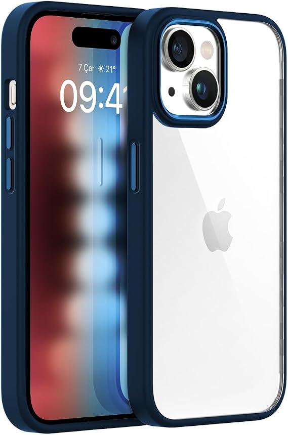 New Air Bumper Case, Protective Phone Case (Dark Blue) Compatible with BUFF LABS Buff iPhone 15