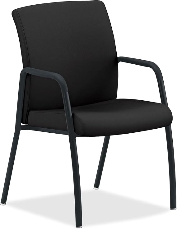 HON Ignition Chair - Black Fabric Back - Black Steel Frame - Black - Armrest - 1 Each