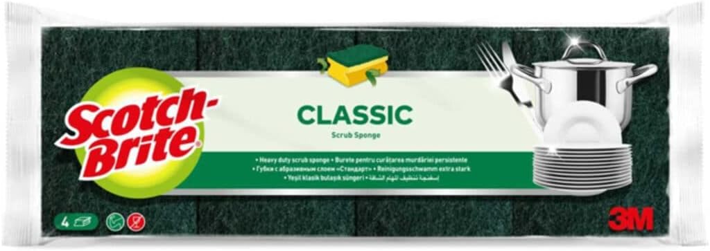 Scotch-Brite Dish Sponge Green Classic Nail Protector 4-pack