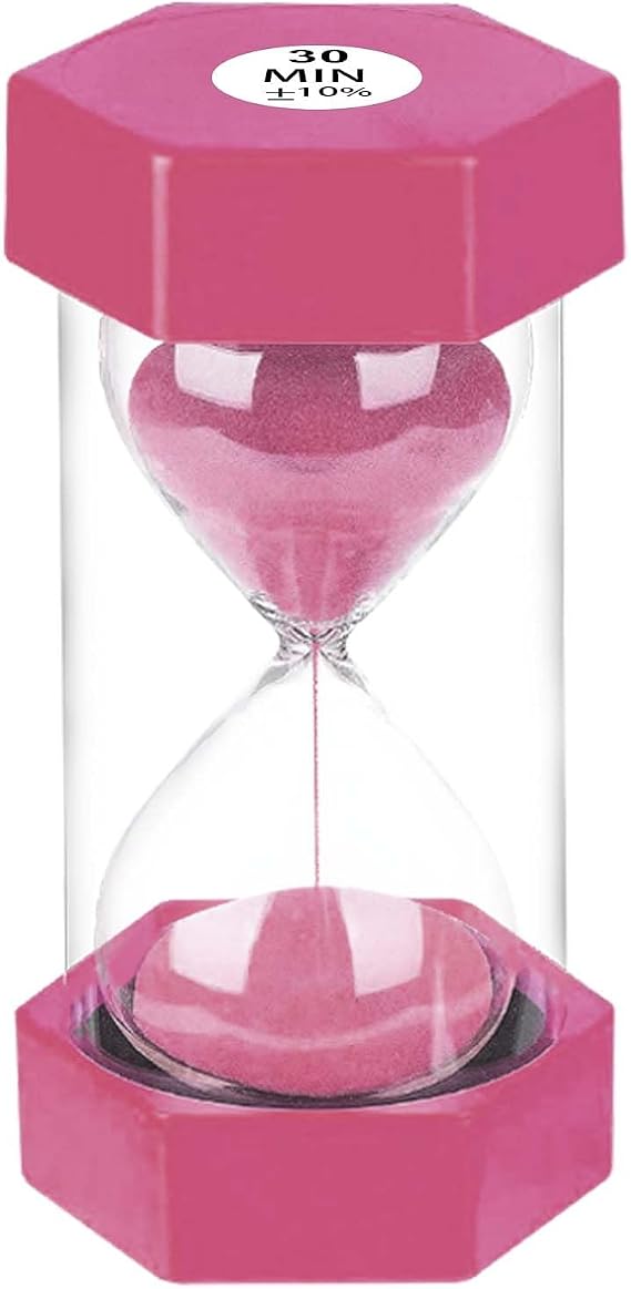 Sand Timer 30 Minute Hourglass, SuLiao Colorful Sand Watch, Lager Pink Sand Clock, Plastic Hour Glass Sandglass Timer for Kids, Games, Classroom, Decoration