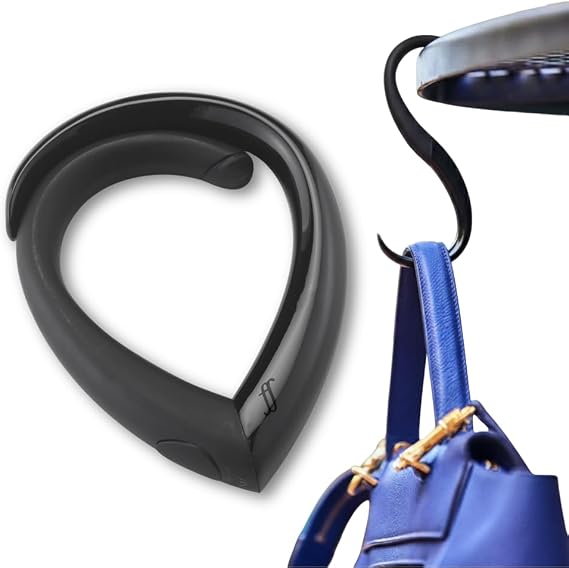 EMBRACE Purse Hook for Table, Foldable Handbag Hook Holds 22 lb, Black