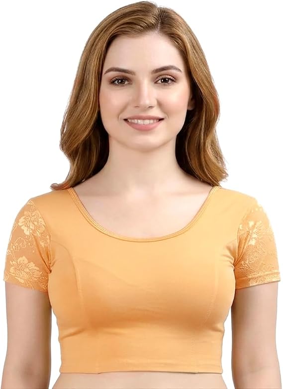 Chandrakala Readymade Blouses for Women sarees,Stretchable (B102-P)