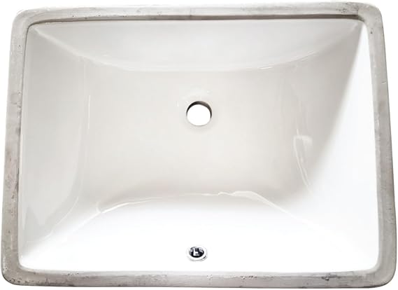 Kingston LB20157 Ceramic Rectangular Undermount Bathroom Sink, White