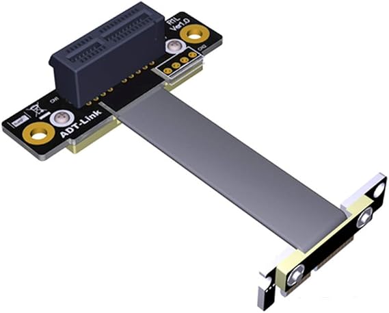 Dual 90Degree Right Angle PCIe 3.0 x1 to x1 Extension Cable R11SL-TL 8G/BPS High Speed PCI Express 1x Riser Card Ribbon Extender