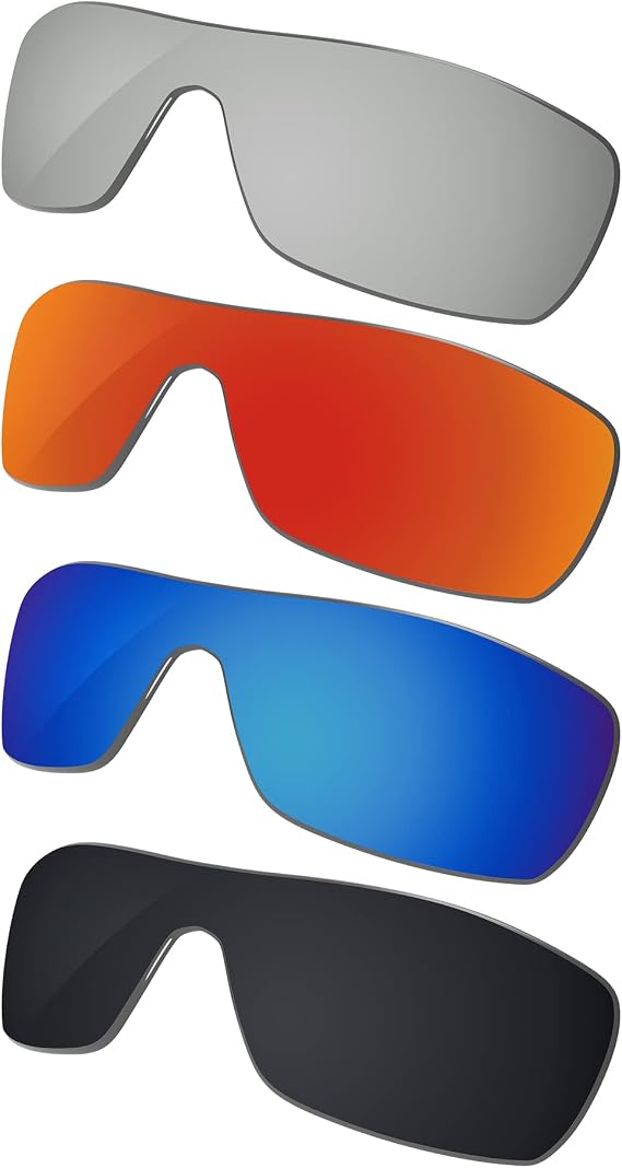 Galvanic Replacement Lenses Compatible with Oakley Batwolf OO9101 Sunglasses - Black + Ice + Ruby + Chrome