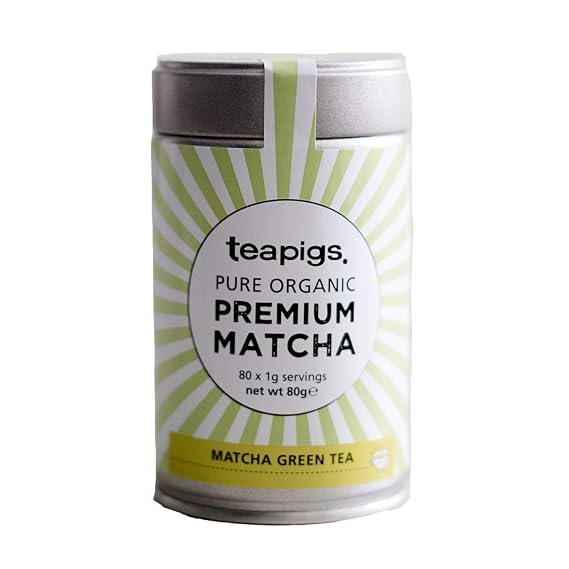 teapigs, Organic Matcha Green Tea, Matcha Tea Powder, 80g Loose Leaf, Smooth, Vibrant Ceremonial-Style Matcha