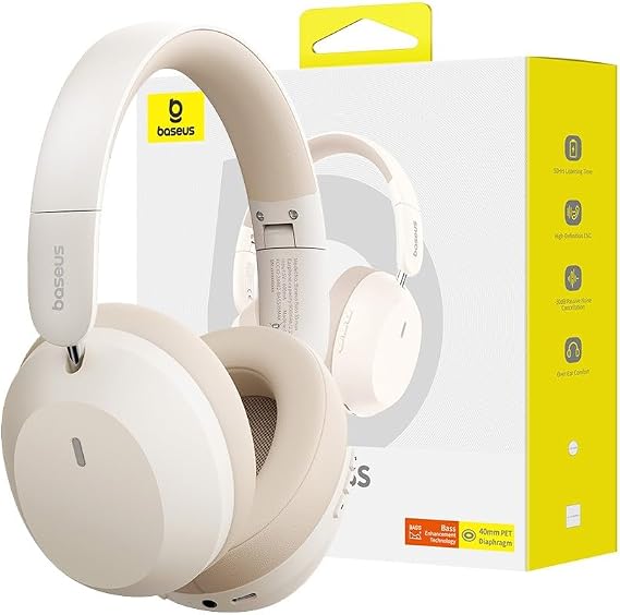 Baseus Bass 35 Max Kablosuz Kulak Üstü Stellar White