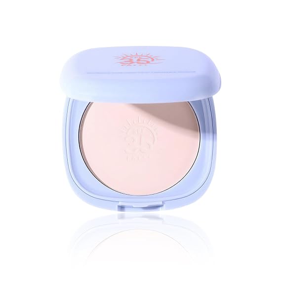 SPF 35 Powder Foundation with Concealer and Setting,4-in-1 Mineral Pressed Powder Matte Weightless Buildable Setting Powder,Light to Medium Coverage Face Powder