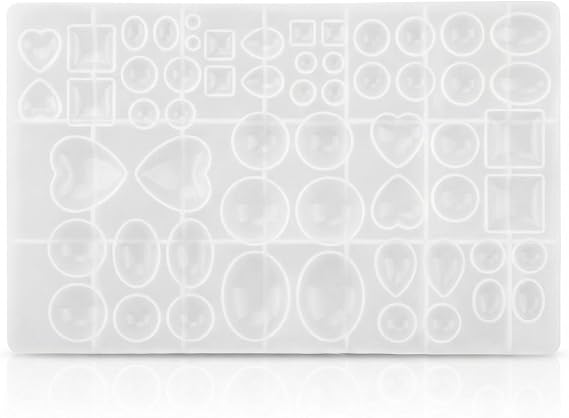 Silicone Resin Molds for Jewelry Making, 3D Gem Diamond Shapes - Heart, Ball, Square, Oval, Teardrop, Round Moulds for Pendant, Earring, Necklace Crafting, DIY Resin Casting Tools