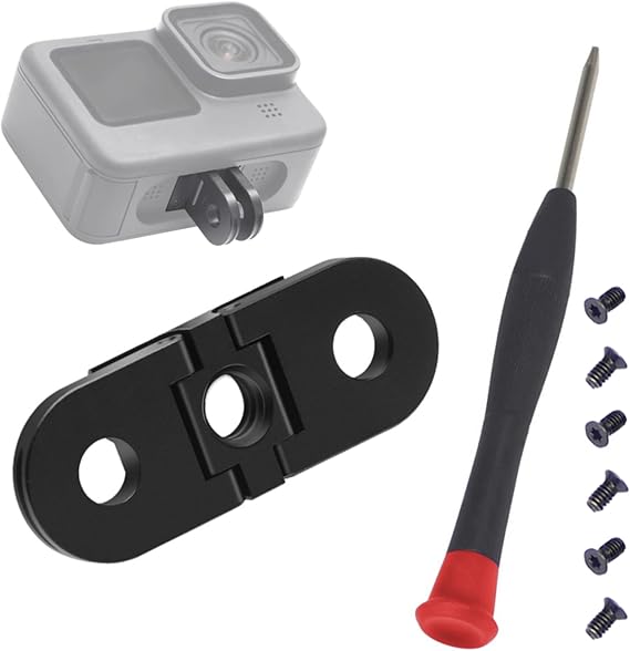 Replacement Folding Fingers for Gopro, Magnetic Folding Mounting Base Adapter with Standard 1/4 Tripod Connector Port, Compatible with Gopro 12/11/10/9/8/Black/Max/Mini