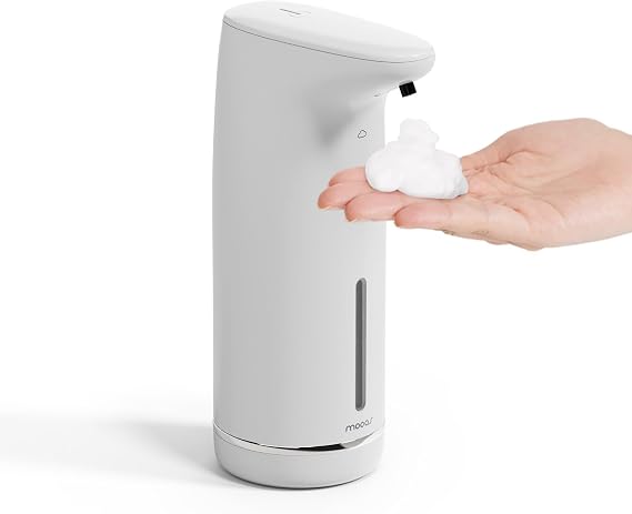 mooas Milky Foaming Hand Soap Dispenser, Automatic, Rechargeable (White)