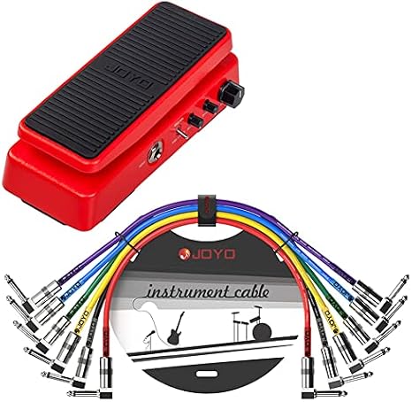 JOYO WAH-II Classic Wah Pedal Bundle with CM-05 Guitar Pedal Mono 6.35mm Patch Cables 1.2 Feet