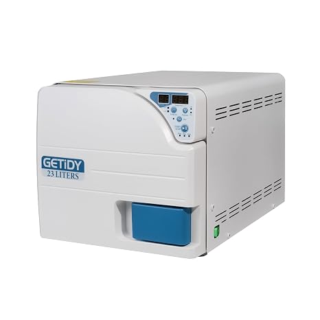 EustomA 23L Autoclave Steam Sterilizer 6.07Gal High Pressure Temperature with Drying Function Class N Double Control Door Lock JCH-23