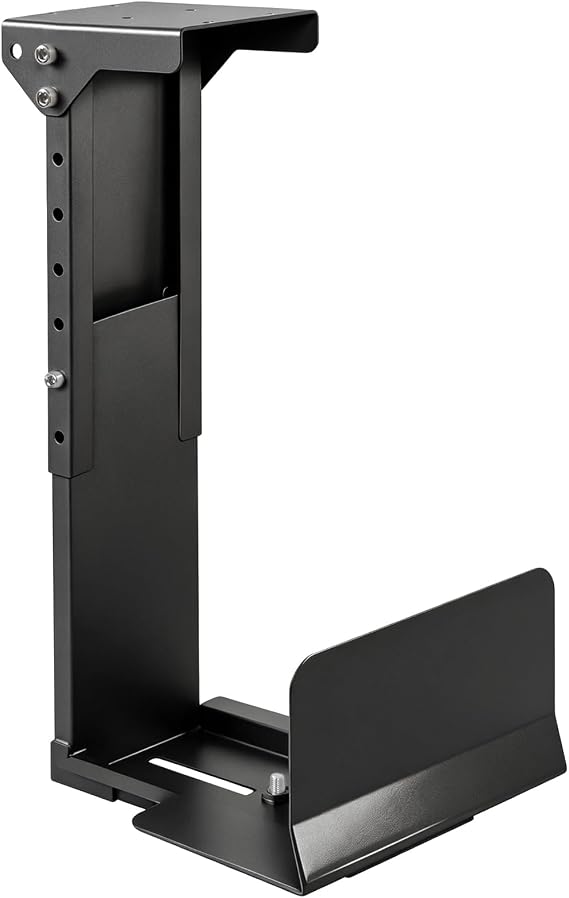 TooCust Heavy Duty Under Desk PC Mount & Full Tower PC Wall Mount - Adjustable Width 5.9" to 9.8", Height 12.5"-20" - Computer Tower Stand Under Desk & Standing Desk PC Mount, Black