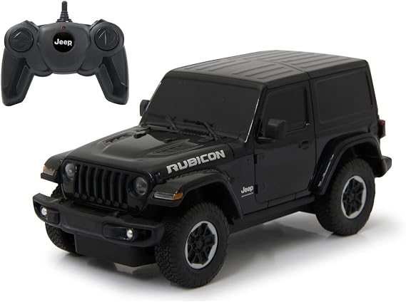 Jamara 405196 Jeep Wrangler JL 1:24 Black 27 MHz Officially Licensed, up to 1 Hour Drive at Approx. 7 km/h, Perfectly replicated Details, Workmanship