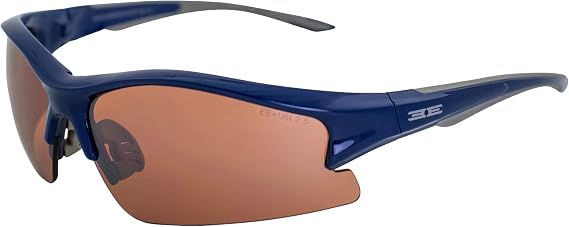 Epoch Eyewear Brodie Golf Sport Sunglasses Blue/Gray Frame with Amber Lens