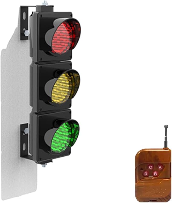 Traffic Light, Red/Green/Yellow Traffic Signal Light, LED Stop and Go Light with Remote Control,Industrial Loading Dock Bay Light, Outdoor Waterproof Warning Light(24V)