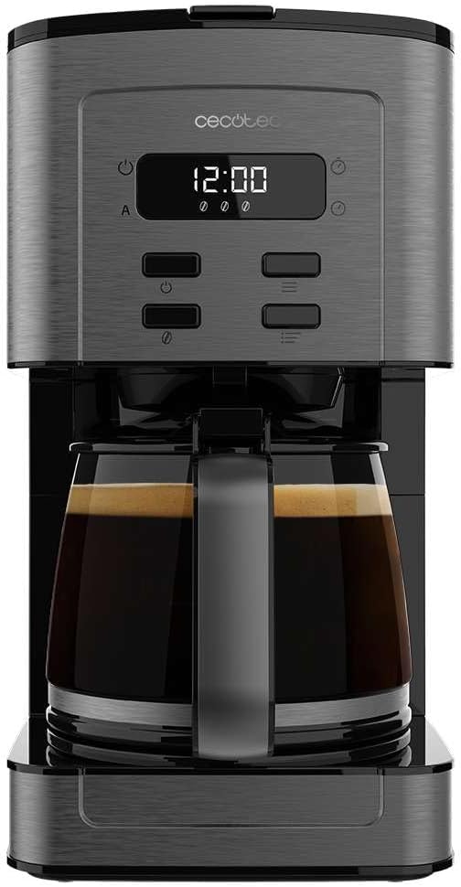 Cecotec Coffee Machines for Drip Coffee 56 Time. 800 W Power, Program Your Coffee, Stainless Steel, LCD Display, Drop Proof Spout, 1.3L Capacity for 12 Cups, Auto-Off, Tank with Window