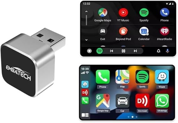 2in1 Kablosuz CarPlay Ve Android Auto Adaptörü (EMT-001)