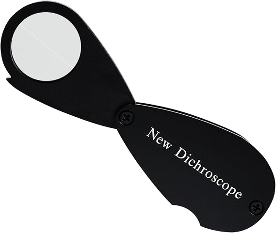 Premium Dichroscope for Gemstone Pleochroism Analysis - High-Grade Aluminum Body, 2cm Lens, Lightweight, Durable, Ergonomic Design, Black