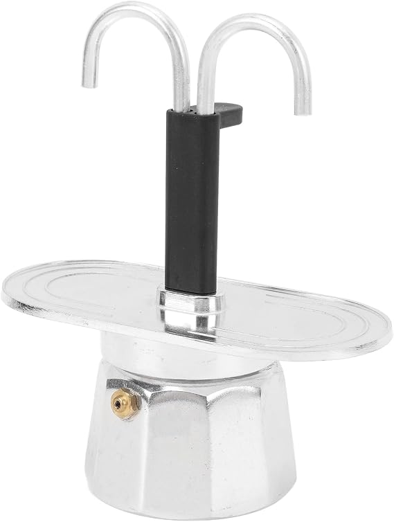 Stovetop Espresso Maker, Double Spout 2 Cup Coffee Maker Italian Coffee Machine for Espresso Double Head Mocha Pot for Home Outdoor Camping (Decagon Base)