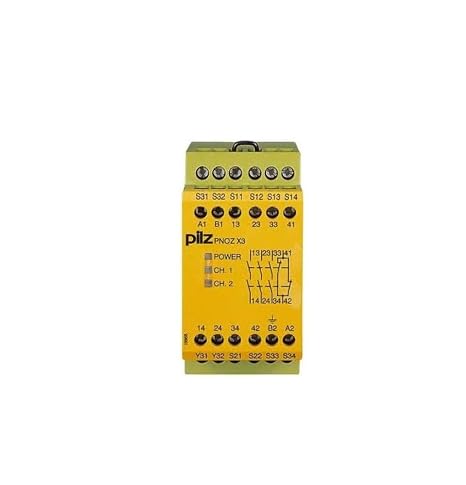 Pilz Pnoz X3 230vac 24vdc 3n/o 1n/c 1so (774318),20 To +55 Degrees C, 230 Vac, 24 Vdc, 3 No/1nc/1sc, 3 Safety Contacts, Din Rail Mount, Dual-channel, Emergency Stop Function, Ip40, Safety Relay, Scr