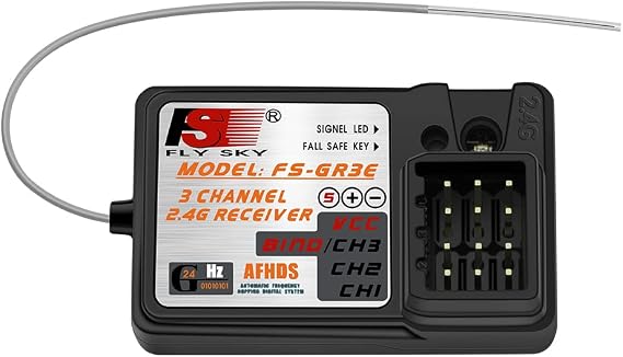 Flysky GR3E Receiver 2.4GHz 3CH for Flysky FS-GT2/GT2B/GT3B/GT3C/IT4S, 1PC