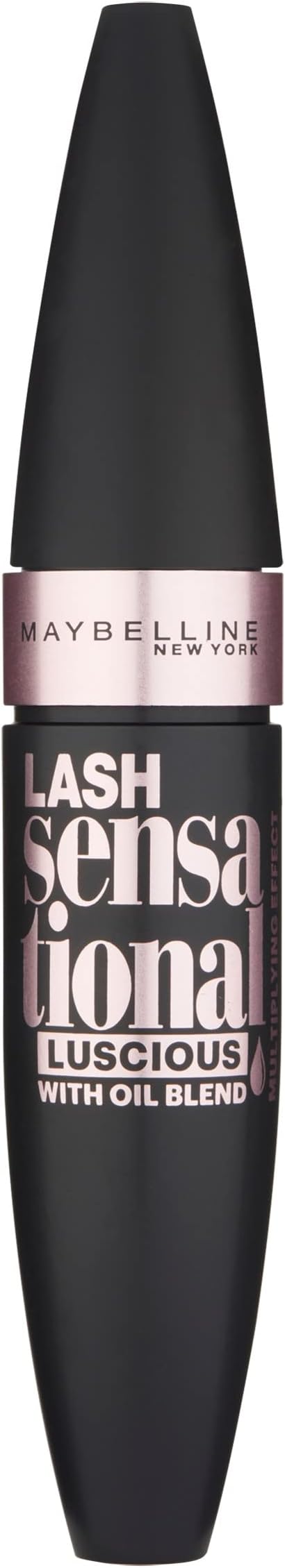 Maybelline Mascara Lash Sensational Volumizing Lucious Very Black | Layer-Reveal Brush Captures Tiniest Lashes, Volumizes and Defines For Multiplied Effect, Lash Sensational