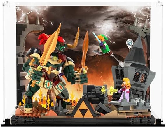 Display Case Compatible with LEGO 77093 Ocarina of Time – The Final Battle - Display Case, (Printed Back Panel)