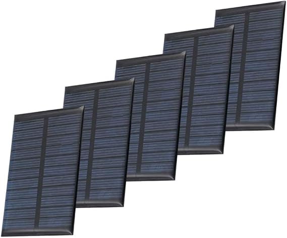 Treedix 5pcs 5.5V 100mA Polysilicon Solar Panel Glue Solar Cell Battery Charger DIY Solar Product Mini Small Solar Panel Module Kit Polycrystalline Silicon Encapsulated in Waterproof Resin (100mA)