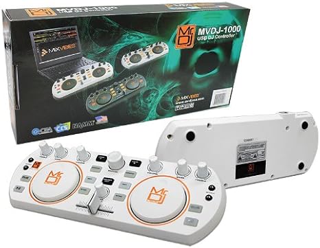 Mr. Dj MVDJ-1000WH USB Dj Mix Controller with Dual Individual Mixing Channels to Connect a Computer for Audio and Playback