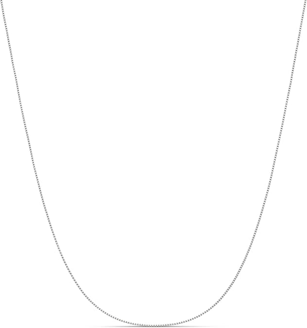 Amazon Essentials Sterling Yellow Gold or Silver Thin 0.8mm Box Chain Necklace