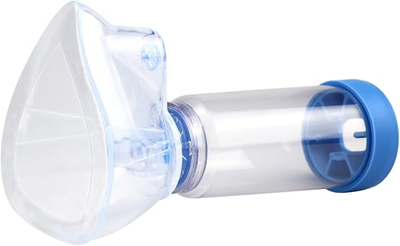 Inhaler Spacer Chamber Plus Flow-Vu Anti-Static for Adult with Large mask (Blue)