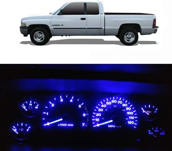 WLJH Blue Instrument Cluster Panel Gauge Dash Light Bulb Indicator Full Led Light Kit with Socket for Dodge Ram 1500 2500 3500 1994-2001, Pack of 20