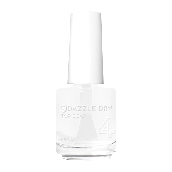 Dazzle Dry Top Coat, Step 4 Quick Dry, Non-Toxic Nail Polish (0.5 fl oz) | Step 4 of the Dazzle Dry 4-Step System High-Gloss, Non-Yellowing Finish Fast-Drying Clear Coat Non-Toxic