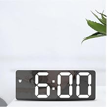 Modern LED Digital Desk Clock Alarm Thermometer Date Mirrored Desktop Clock Black Plastic Digital