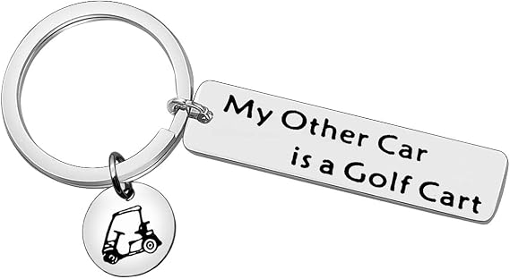 Golf Cart Keychain Funny Golfer Gifts Golf Keyring Golf Lover Gift Keychain My Other Car is A Golf Cart Golf Gift Keyring Golfer Jewelry Gifts for Dad Grandpa Husband Boyfriend Golf Players