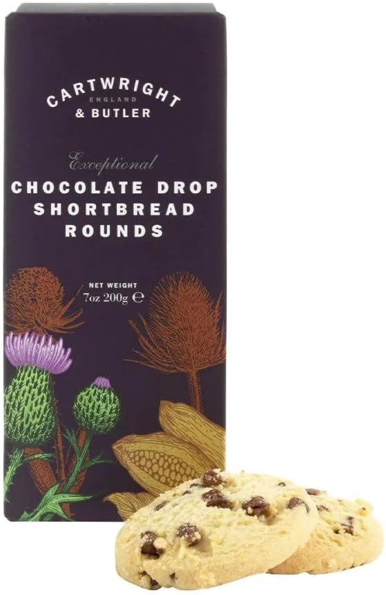 Cartwright & Butler Chocolate Drop Shortbread Rounds Carton, 200 G (Pack Of 1)