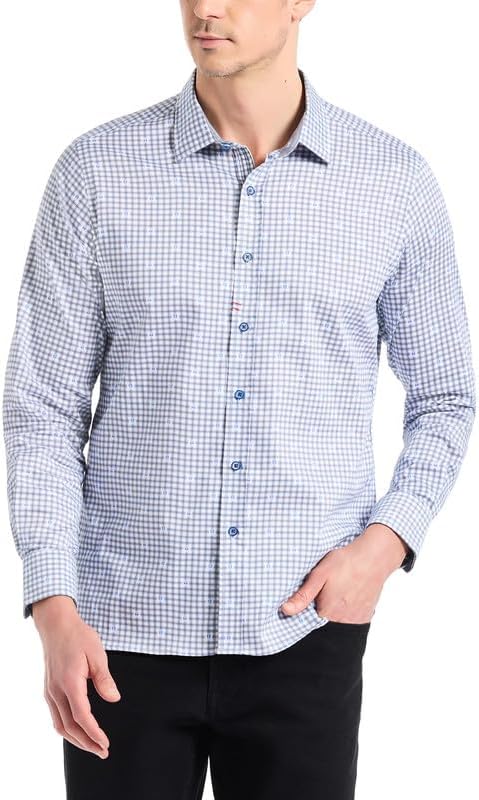 Robert Graham Men's Stellman Shirt, Premium Cotton Button Down Top, Classic-Fit & Richly Detailed for Wear