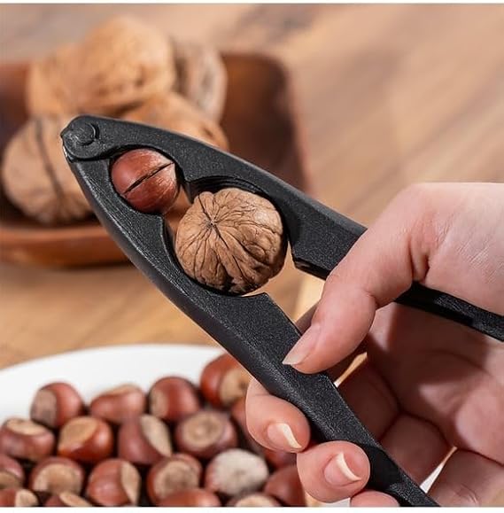 Deconox Döküm Pense Şeklinde Ceviz Kıracağı ve Fındık Kıracağı, Siyah Paslanmaz Ceviz ve Fındık Kıracak Dayanıklı Paslanmaz Çelik Gövde, Siyah (PENSE KIRICI)