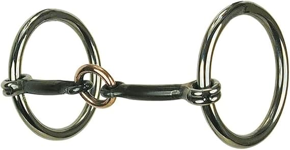 Reinsman Stage A 156 Traditional Loose Ring Lifesaver Direct Reining Snaffle Bit | 5" Mouth, 3" Rings, 3-Piece Center, Sweet Iron & Copper Mouth | Gentle, Non-Leverage Training Bit for Horses