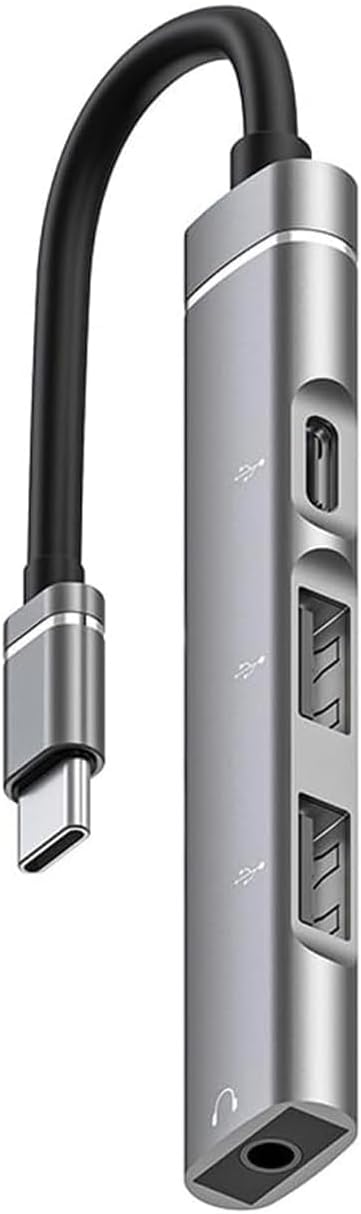 Microcase Type C + Çift Usb + 3.5mm Jack Girişli 4in1 Port Çoğaltıcı Hub Adaptör - AL4612