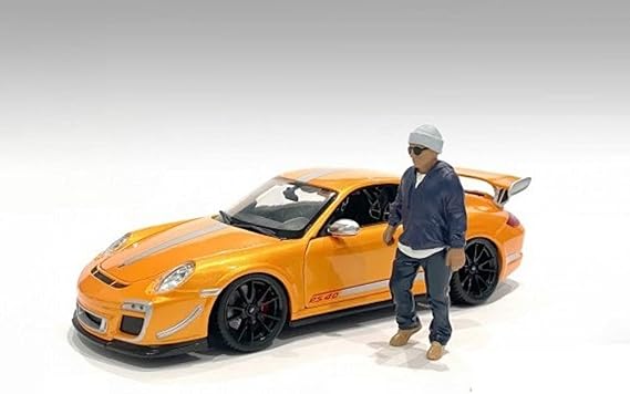American Diorama Car Meet 1 Figure IV, Blue 76280-1/18 Scale Figurine - Diorama Accessory