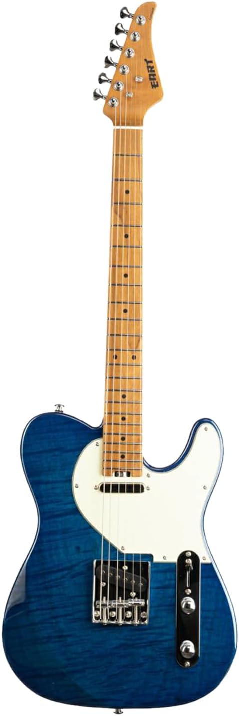 EART NK-C1 Solid Electric Guitar Flame Maple Roasted Neck 22F | 3-saddle bridge,roasted mahogany+flame maple body,7.25-9.5Alnico pickups,stage studio
