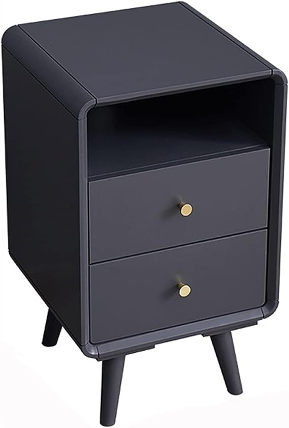 Bedstand Bedside Table with Double Sliding Drawers Bedside Table Storage Table for Living Room Bedroom Office Bedside Table Night Stand