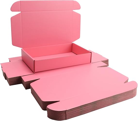 Pink Shipping Packaging Boxs KAXILU 20pcs Shipping Boxs L10.5xW6.3xH2 inch Suitable E-Commerce Packaging